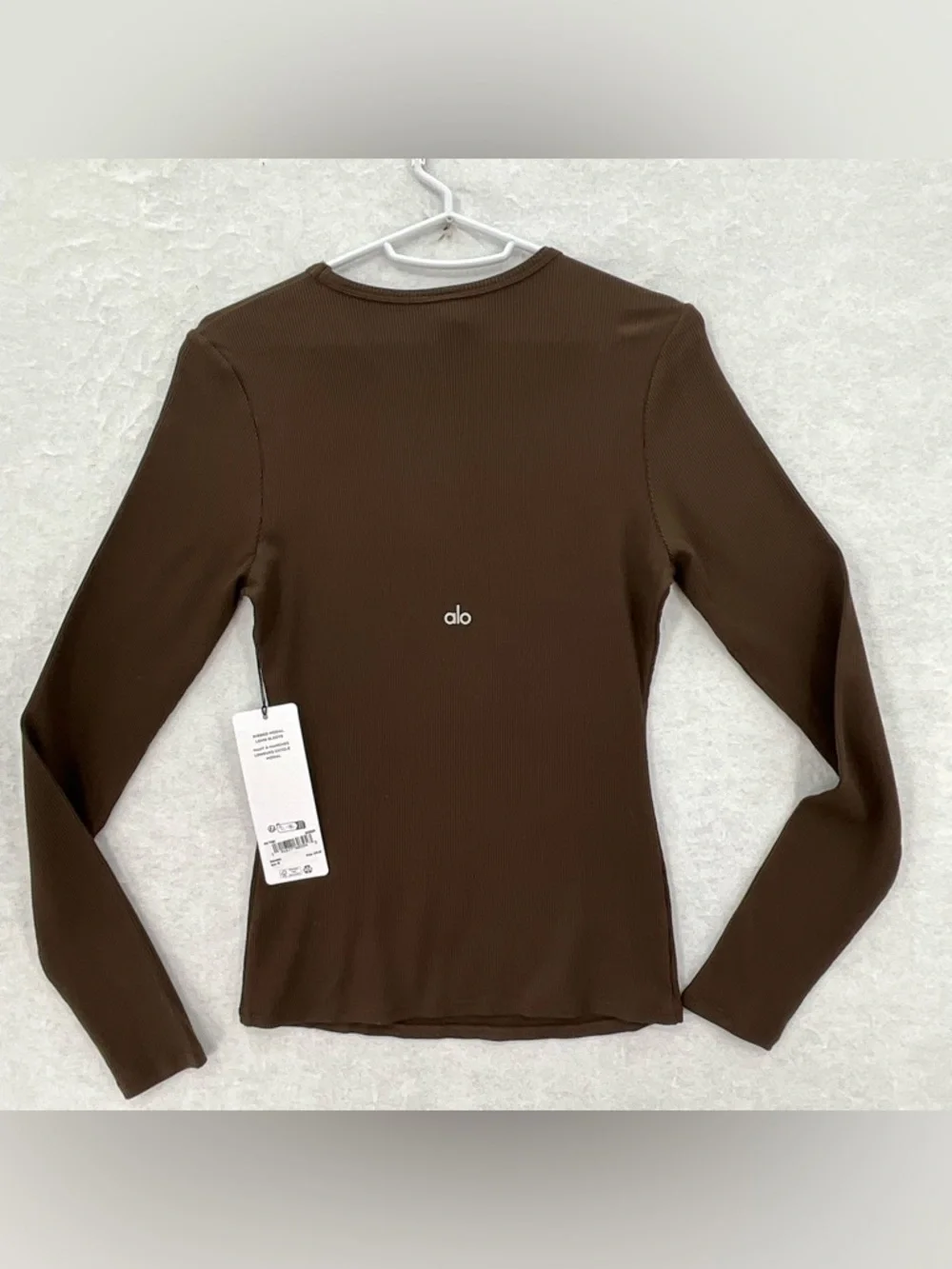NWT Alo Yoga Ribbed‎ Modal Long Sleeve Expresso Medium